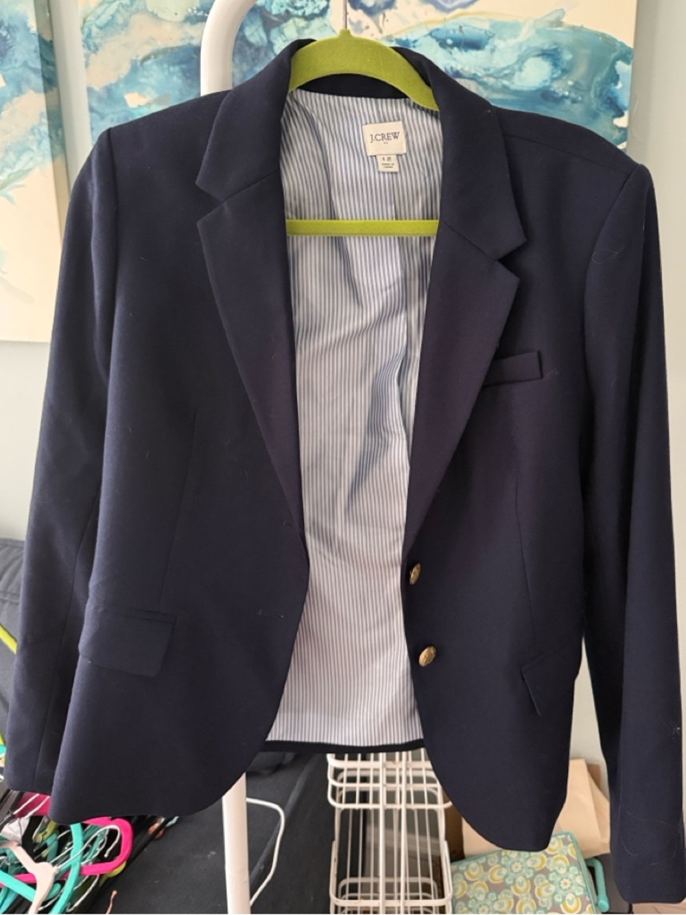 J. Crew Navy Blazer with Gold Buttons
